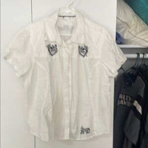 Harley-Davidson White Blouse with Black Accents
